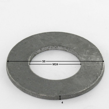 1 x Rondelle Plate M24X50X4 M Acier brut