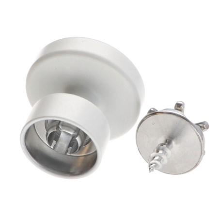 1 x Patère décoratif Aluminium Blanc avec fixation pour plaque de plâtre L'ATTACHANTE