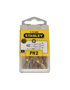 Boite de 6 Embout Phillips n° 2 STANLEY Longueur 25