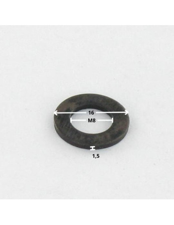 Rondelle Plate M8X16X1.5 Z Acier zingué noir