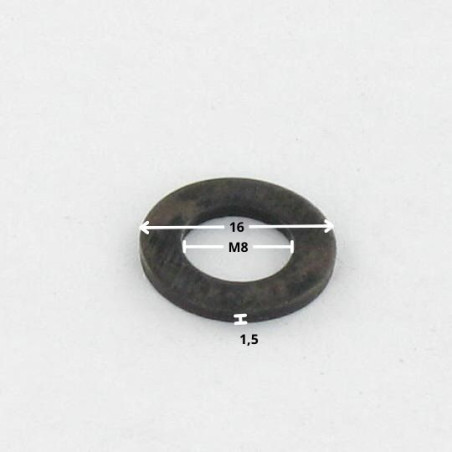 1 x Rondelle Plate M8X16X1.5 Z Acier zingué noir