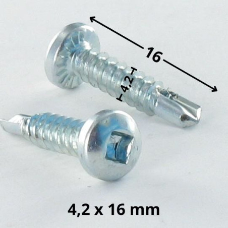 1 x Vis autoperceuse Tête cylindrique TC EMPR Carrée 4.2X16 Acier zingué Empreinte carré 2