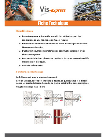 Cheville Métallique Fischer F10 M132