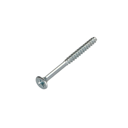 1 x VBA Vis bois agglo Tête fraisée Pozi 5X60 Filetée sur 36 Sans pointe Acier zingué