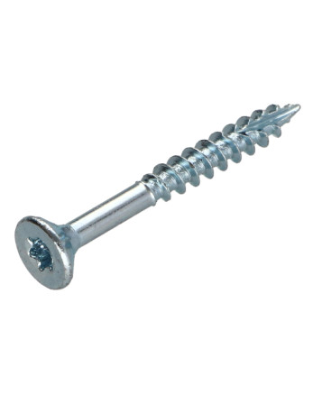 Vis bois TEKOR Tête fraisée Cranté 5X50 Filetée sur 30 TORX T25 Acier zingué Pointe antifendage type 17