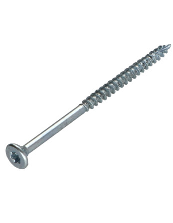 Vis bois TEKOR Tête fraisée Cranté 5X60 Filetée sur 36 TORX T25 Acier zingué Pointe antifendage type 17