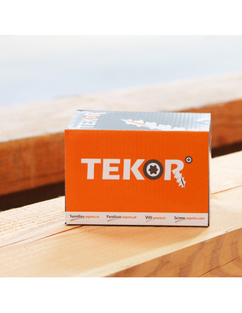 Vis bois TEKOR Tête fraisée Cranté 5X60 Filetée sur 36 TORX T25 Acier zingué Pointe antifendage type 17