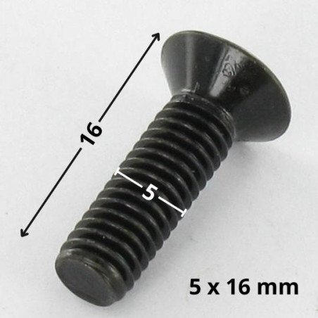 1 x Vis métaux Tête fraisée Pozi N°2 M5X16 Acier zingué noir