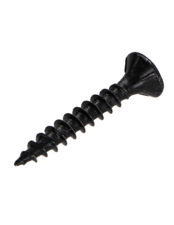 Vis bois TEKOR Tête fraisée Cranté 4.5X30 TORX T25 Acier zingué noir Filetage total Pointe antifendage type 17