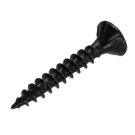 1 x Vis bois TEKOR Tête fraisée Cranté 4.5X30 TORX T25 Acier zingué noir Filetage total Pointe antifendage type 17