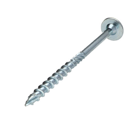 1 x Vis bois TEKOR Tête disque TORX T40 Pointe antifendage type 17 8X100 Filetage partiel Acier zingué