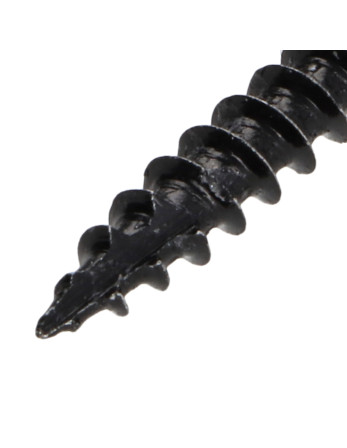 Vis bois TEKOR Tête fraisée Cranté 4.5X30 TORX T25 Acier zingué noir Filetage total Pointe antifendage type 17