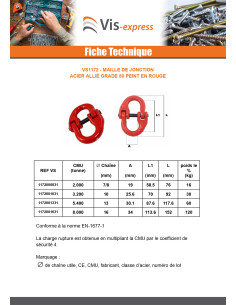 Maille de jonction Grade 80 13MM acier rouge 2