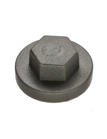 Capuchon Tête hexagonale TH Polyéthylène RAL7022 gris tarre d'ombre pour vis autoperceuse ou tole de diam 6.3