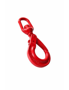 Crochet à verrouillage à émerillon Grade 80 10MM acier rouge