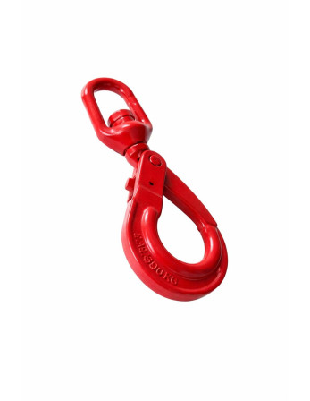 Crochet à verrouillage à émerillon Grade 80 10MM acier rouge