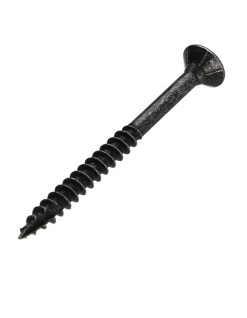 Vis bois TEKOR Tête fraisée Cranté 6X70 Filetée sur 42 TORX T30 Acier zingué noir Pointe antifendage type 17