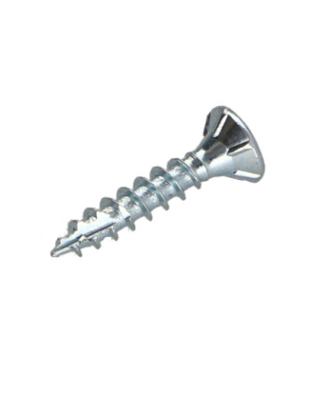 Vis bois TEKOR Tête fraisée Cranté 3.5X20 TORX T15 Acier zingué Filetage total Pointe antifendage type 17