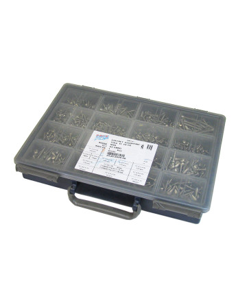Assortiment de 1684 Vis tôle Tête fraisée Tête ronde TR Pozi Inox A2 Embout
