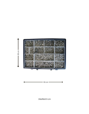 Assortiment de 1684 Vis tôle Tête fraisée Tête ronde TR Pozi Inox A2 Embout
