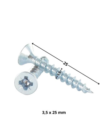 VBA Vis bois agglo Premium Tête fraisée Pozi N°2 3.5X25 Acier zingué