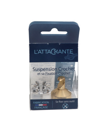 Crochet décoratif Laiton avec fixation pour plaque de plâtre L'ATTACHANTE