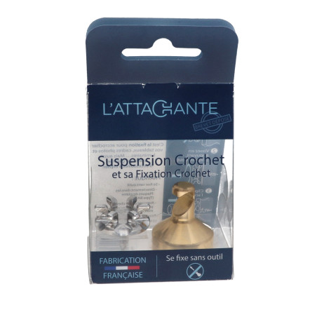 1 x Crochet décoratif Laiton avec fixation pour plaque de plâtre L'ATTACHANTE