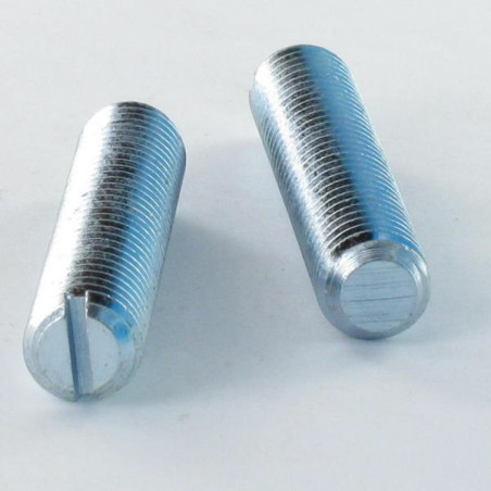 1 x Vis métaux Sans tête Fendue M10X50 Bout plat Acier zingué
