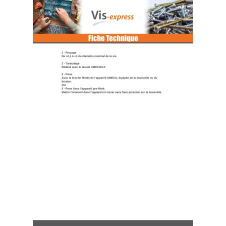 1 x KIT +FILET RAPPORTE M10X15 Pas de 150