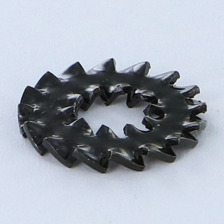 1 x Rondelle éventail Double denture DD M8 Acier zingué noir