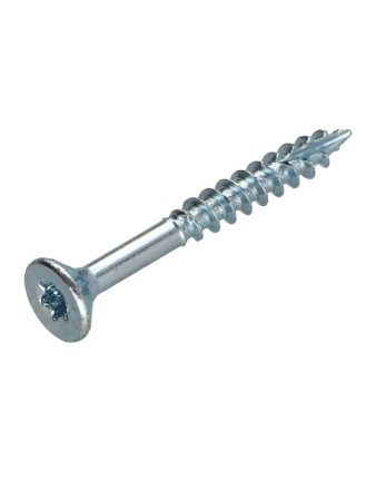 Vis bois TEKOR Tête fraisée Cranté 4X40 Filetée sur 24 TORX T20 Acier zingué Pointe antifendage type 17