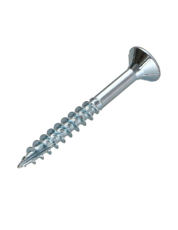 Vis bois TEKOR Tête fraisée Cranté 4X40 Filetée sur 24 TORX T20 Acier zingué Pointe antifendage type 17