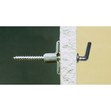 1 x Cheville Nylon 8X40 Avec Gond COURT Collerette 4X45