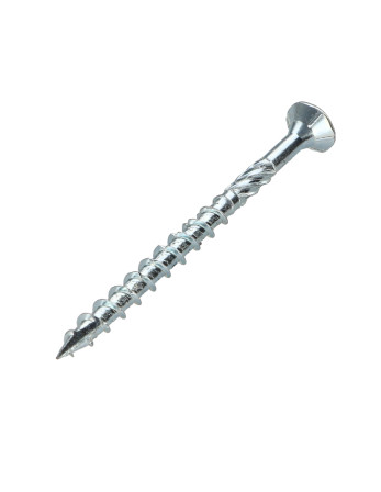 Vis charpente TEKOR Tête fraisée Cranté TORX T30 6X90 Filetée sur 50 Pointe antifendage type 17 Acier zingué
