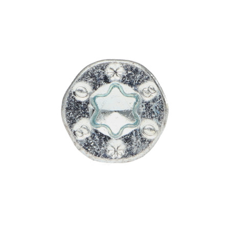 1 x Vis charpente TEKOR Tête fraisée Cranté TORX T30 6X90 Filetée sur 50 Pointe antifendage type 17 Acier zingué