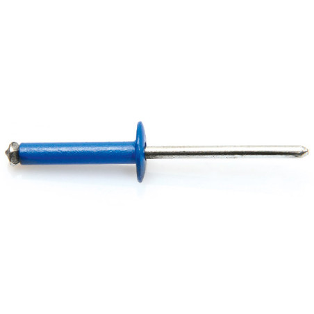 1 x Rivet aveugle éclate GOSTAR Aluminium Tige acier Tête large 4X16 Bleu