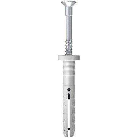 1 x Cheville à frapper Nylon Collerette Fischer avec clou N5X30-5F