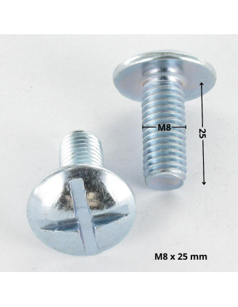 Vis Poelier Fendue En Croix M8X25 Acier zingué