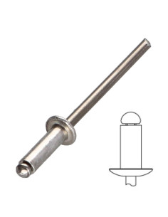 Rivet aveugle tout alu 4X6 Epaisseur de serrage 0.5 à 2...