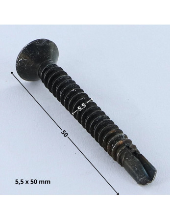 Vis autoperceuse Tête fraisée TORX T25 5.5X50 Acier zingué noir