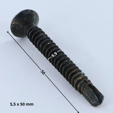 1 x Vis autoperceuse Tête fraisée TORX T25 5.5X50 Acier zingué noir