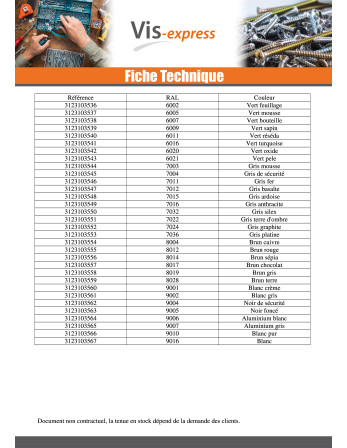 Vis autoperceuse Tête hexagonale TH 4.8X28 Rondelle d'étanchéite EPDM Acier zingué RAL8004 brun cuivre