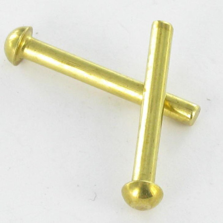 1 x Rivet à frapper Tête ronde TR 2.5X20 Laiton