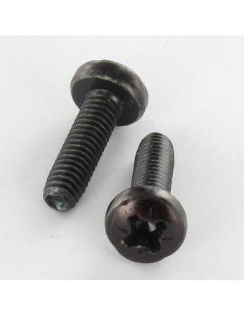 Vis autotaraudeuse tête cylindrique bombée large M3X6 Pozi N°1 Acier zingué noir microvis