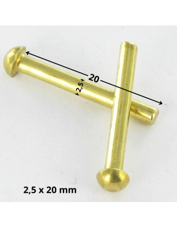 Rivet à frapper Tête ronde TR 2.5X20 Laiton