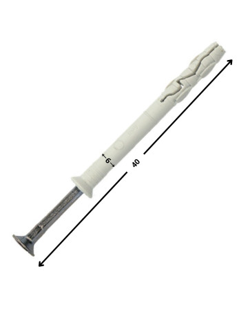 Cheville Tête fraisée à clou Inox 6X40