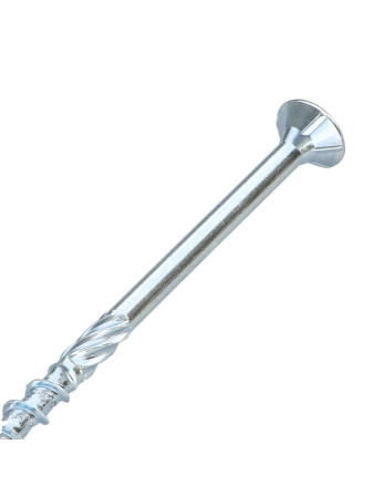 Vis charpente TEKOR Tête fraisée Cranté TORX T40 8X120 Filetée sur 70 Pointe antifendage type 17 Acier zingué