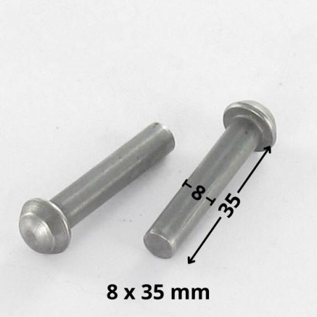 1 x Rivet à frapper Tête ronde TR 8X35 Acier brut
