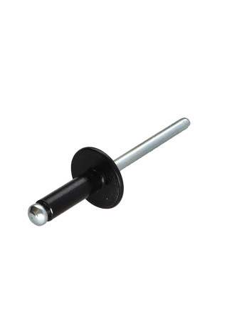 Rivet aveugle Aluminium Tige acier 4.8X35 Epaisseur de serrage 25 à 30 Tête large Noir