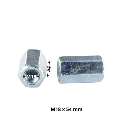 1 x Manchon Hexagonal M18X54 Surplat 27 Acier zingué